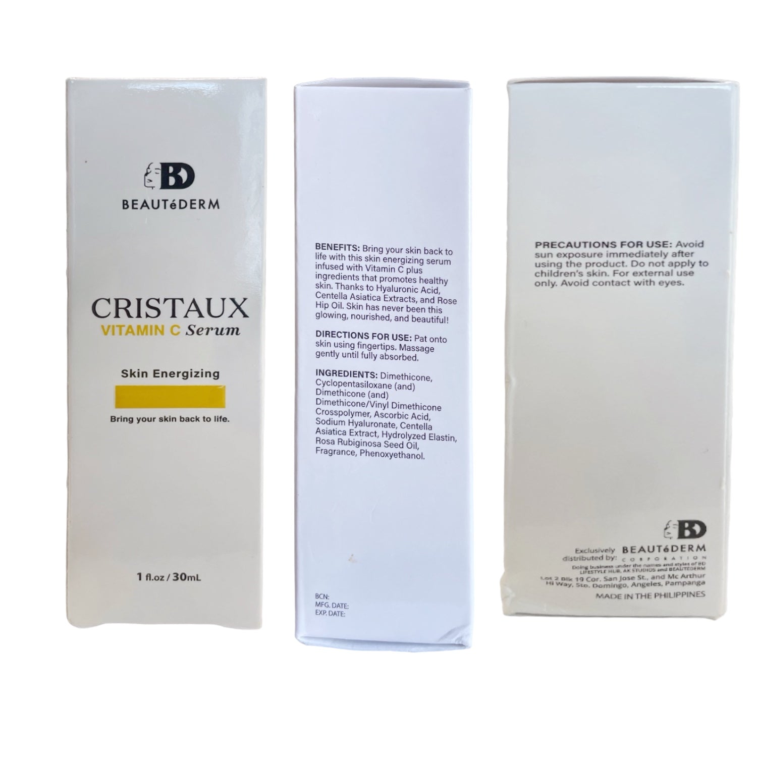 Beautederm Cristaux Vitamin C Serum: Skin Energizing, 30ml / 1 fl. Oz