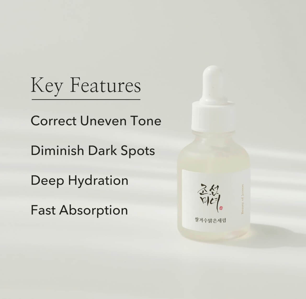 BEAUTY OF JOSEON Glow Deep Serum Rice + Alpha-Arbutin Key Features