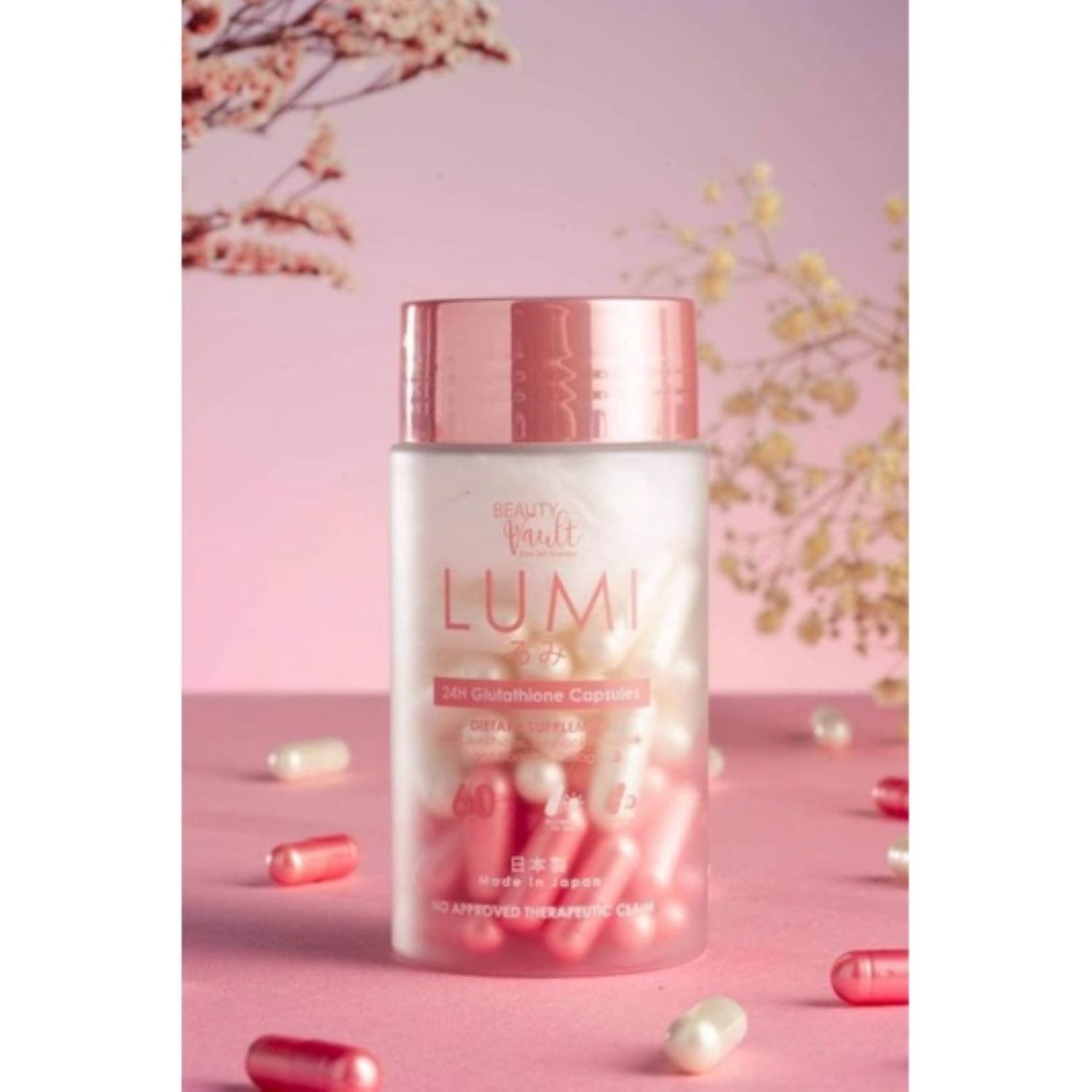 2 Bottles Beauty Vault LUMI 24H Glutathione Capsules