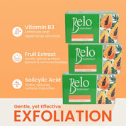 Belo Essentials Papaya Soap Bar Set 65g x 3 for soft and smooth skin care