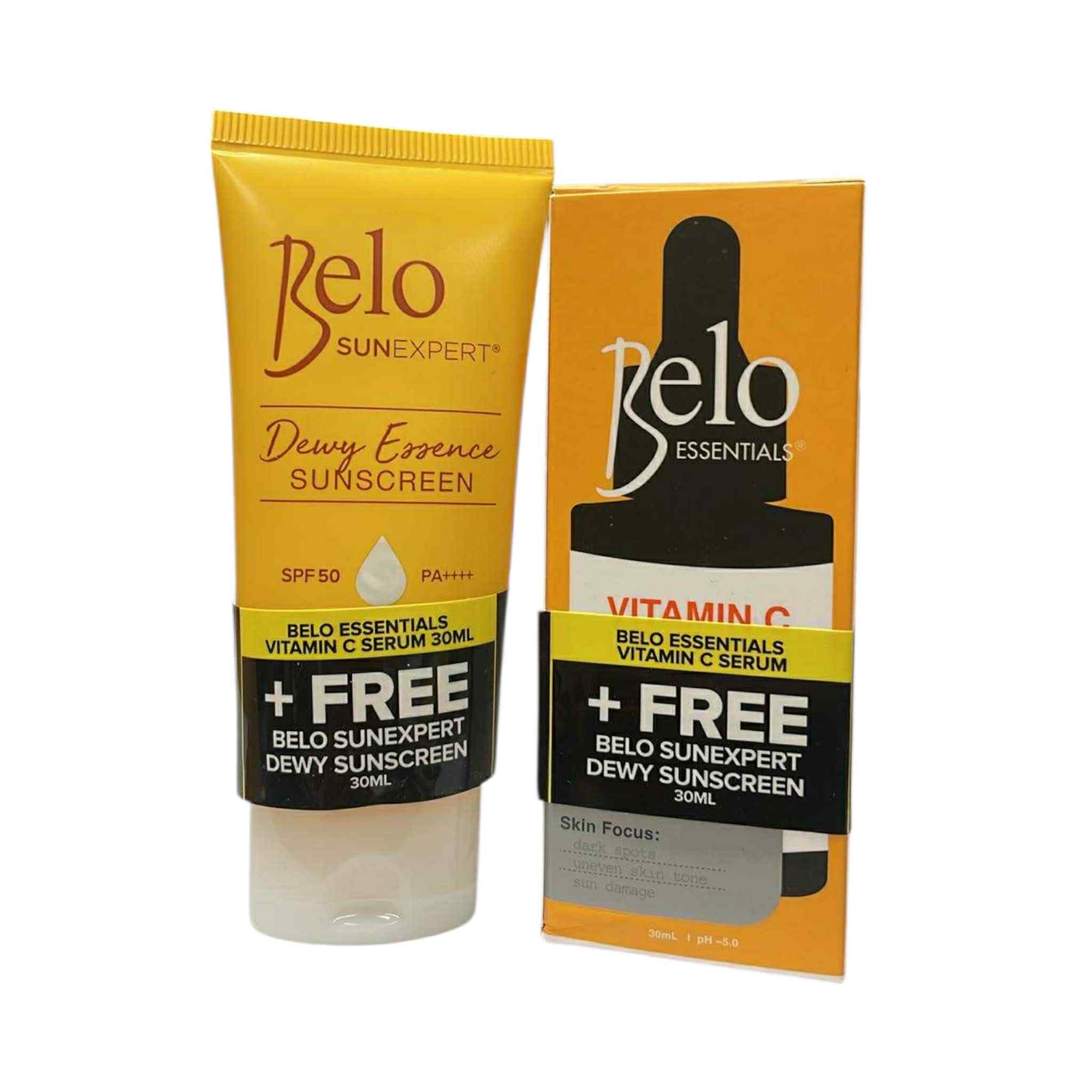 Belo Essentials Vitamin C Serum 30ml + Dewy Sunscreen 30ml Day Bundle