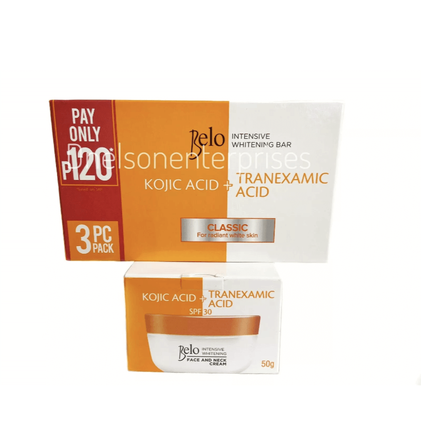 Belo Essentials Intensive Face & Neck Cream + 3 Bars Kojic Soap