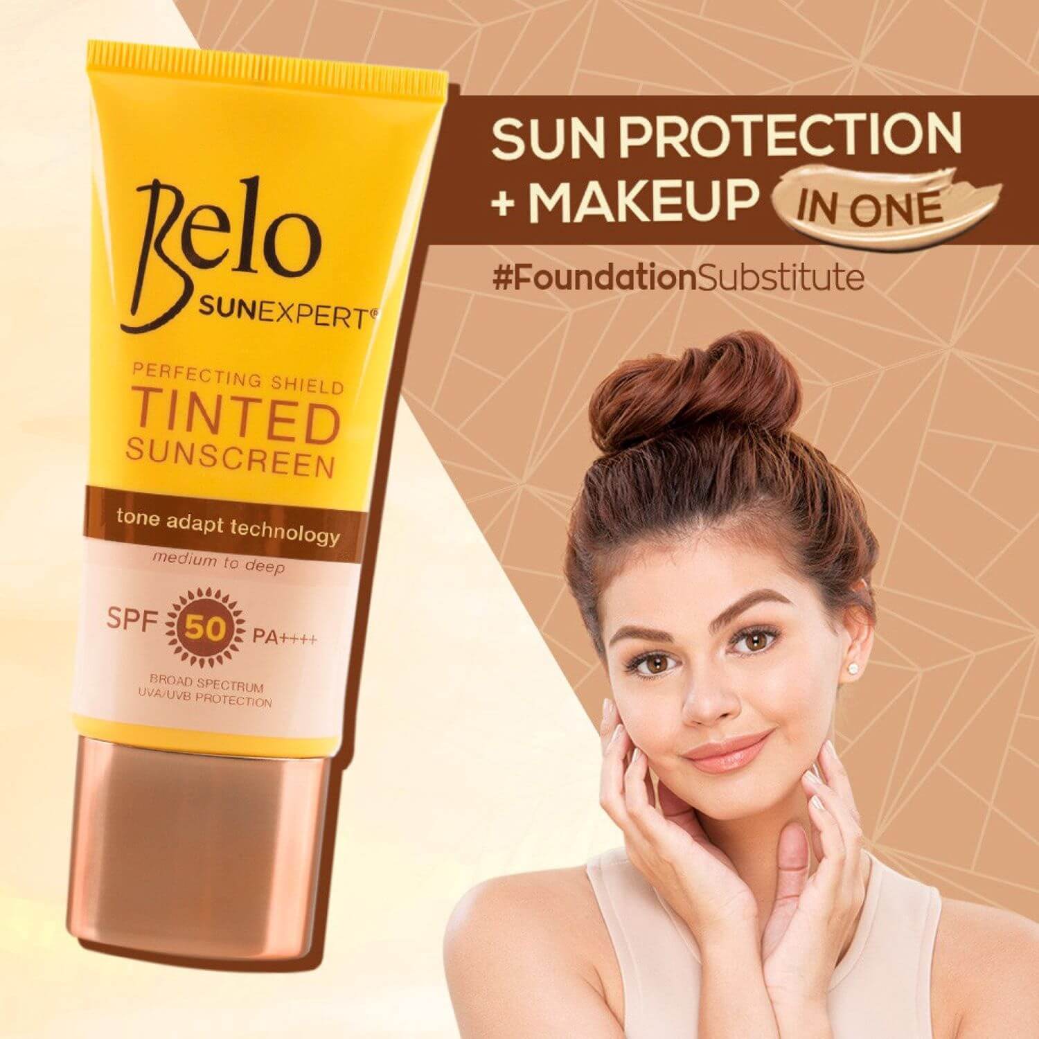 2 Packs Belo Sunexpert Tinted Sunscreen Sunblock SPF 50