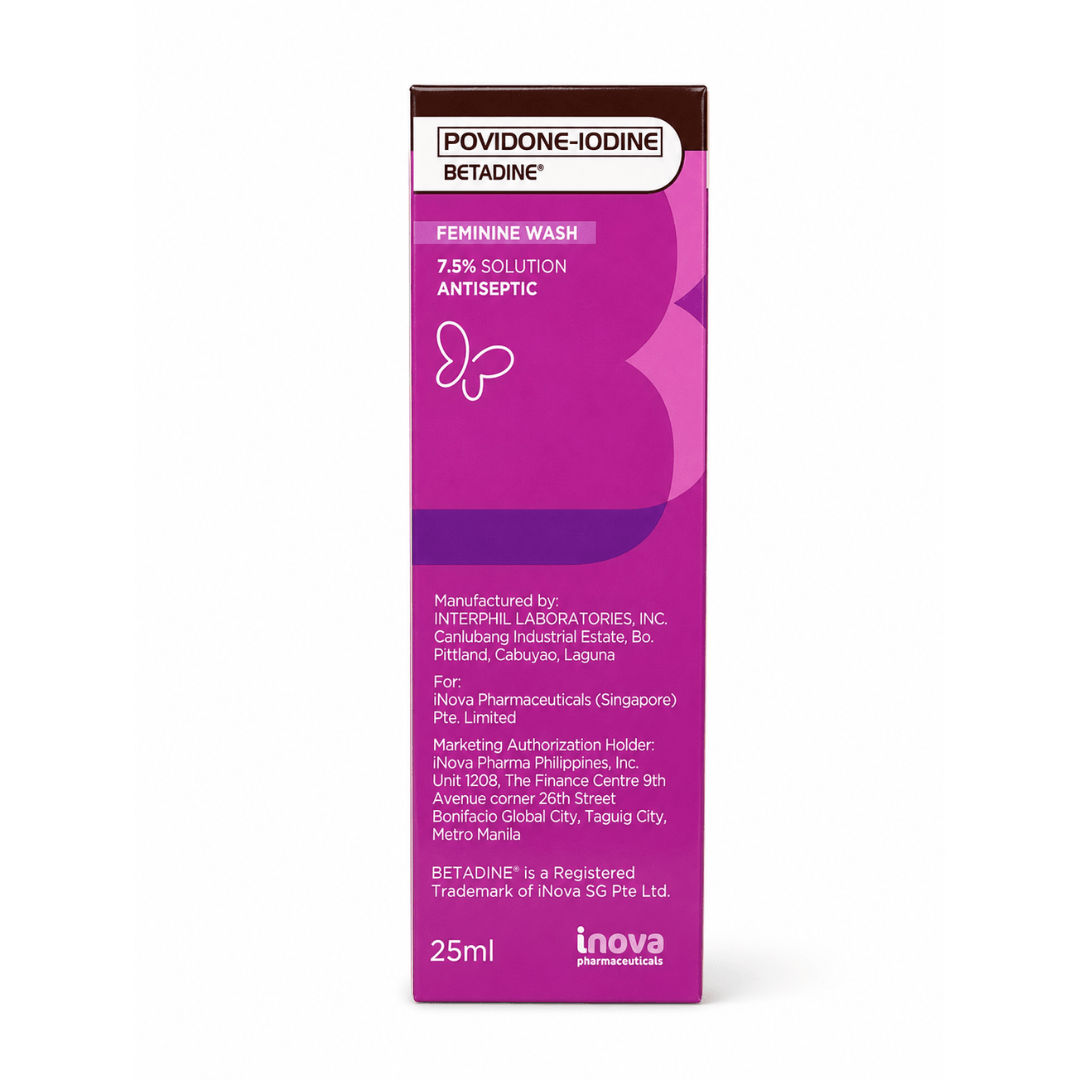 Betadine Feminine Wash 25ml daily feminine hygiene care with concentrated povidone-iodine formula for personal cleansing routine