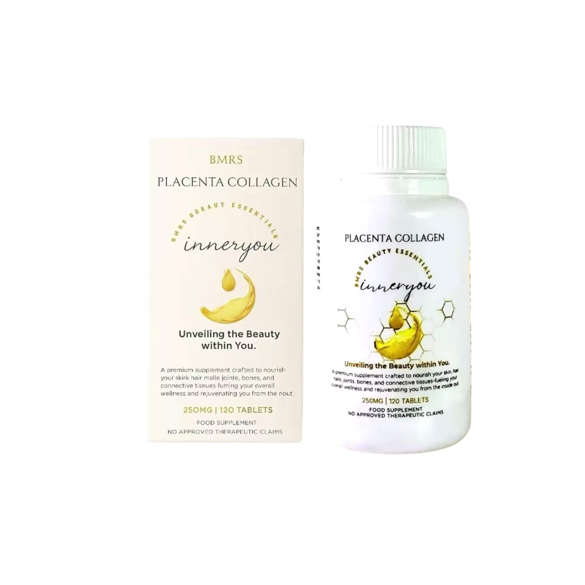 BMRS Beauty Essentials Inner You Placenta Collagen Food Supplement - 250mg, 120 Tablets