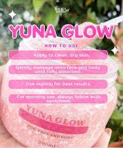 BMRS YUNA GLOW Face & Body Cream 200 ml – Enriched with Glutathione and Placenta for skin nourishment.