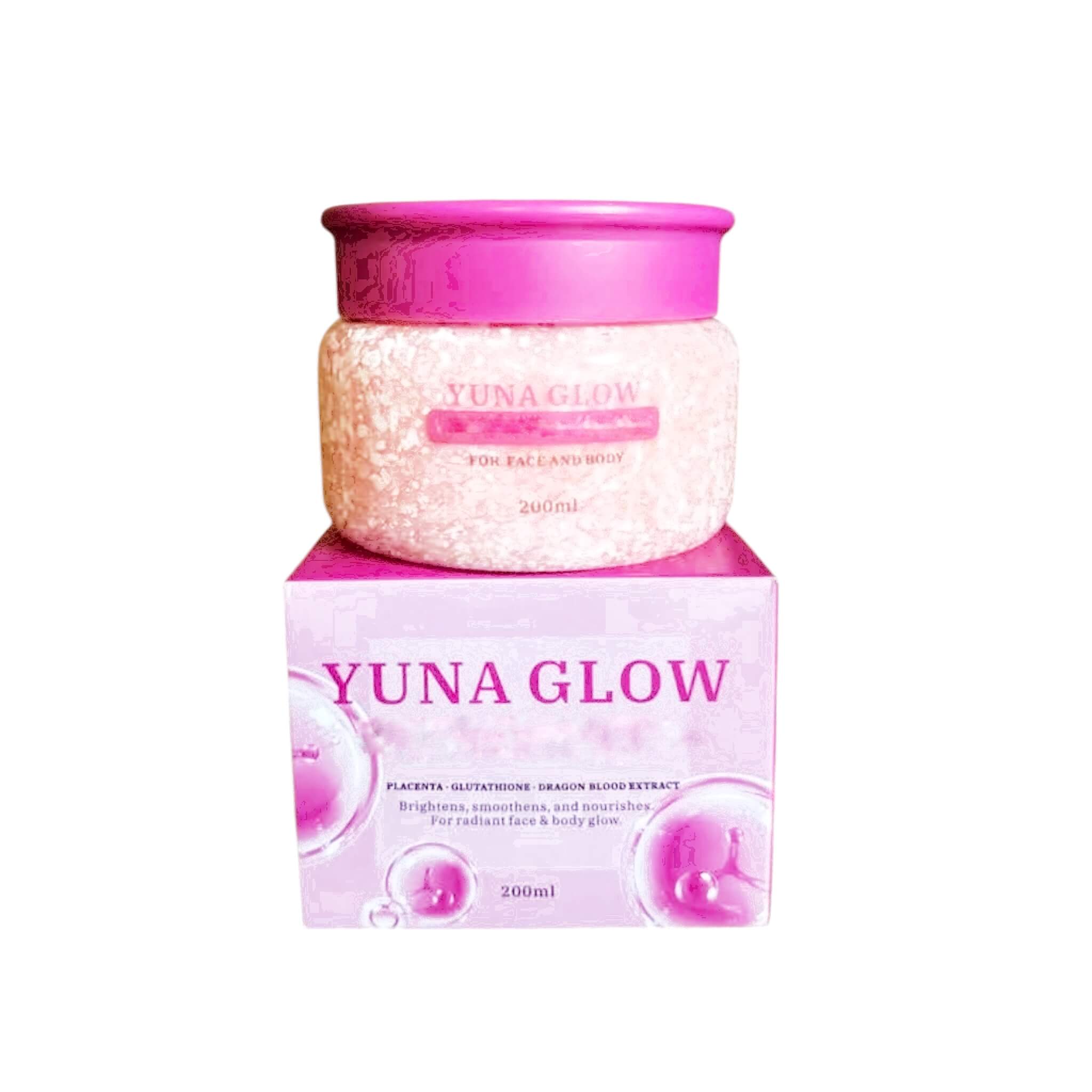 BMRS YUNA GLOW Face & Body Cream with Placenta, Glutathione & Dragon Blood Extract - 200 ml