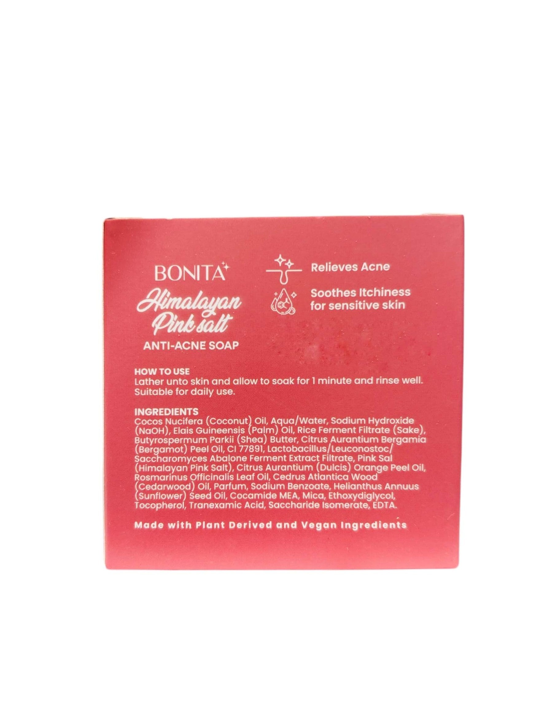 Bonita Himalayan Pink Salt Soap Bar with ferment extracts and shea butter for gentle exfoliation and softness.