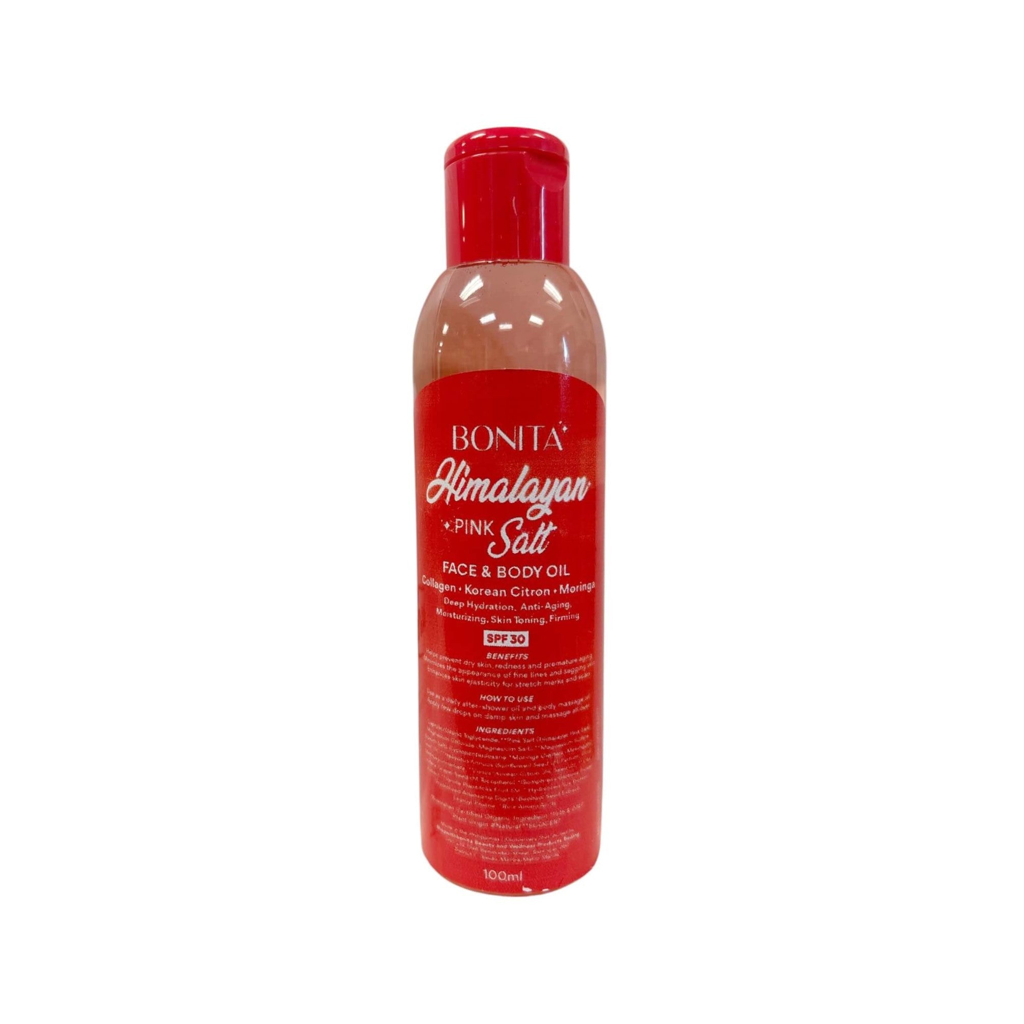Bonita Himalayan Pink Salt Face and Body Oil SPF 30 for hydrating care