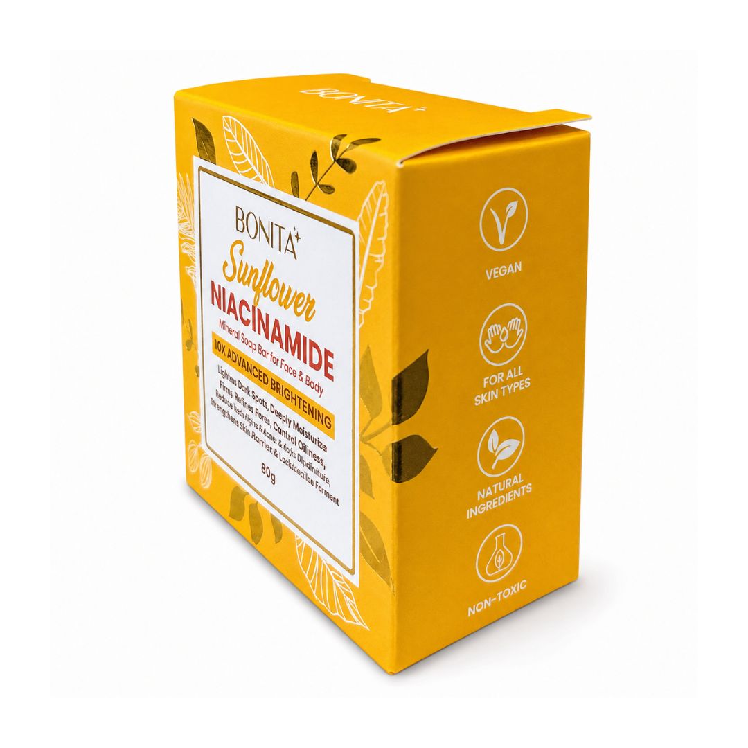 Bonita Sunflower Niacinamide Face & Body Mineral Soap Bar 80g daily face and body cleanser