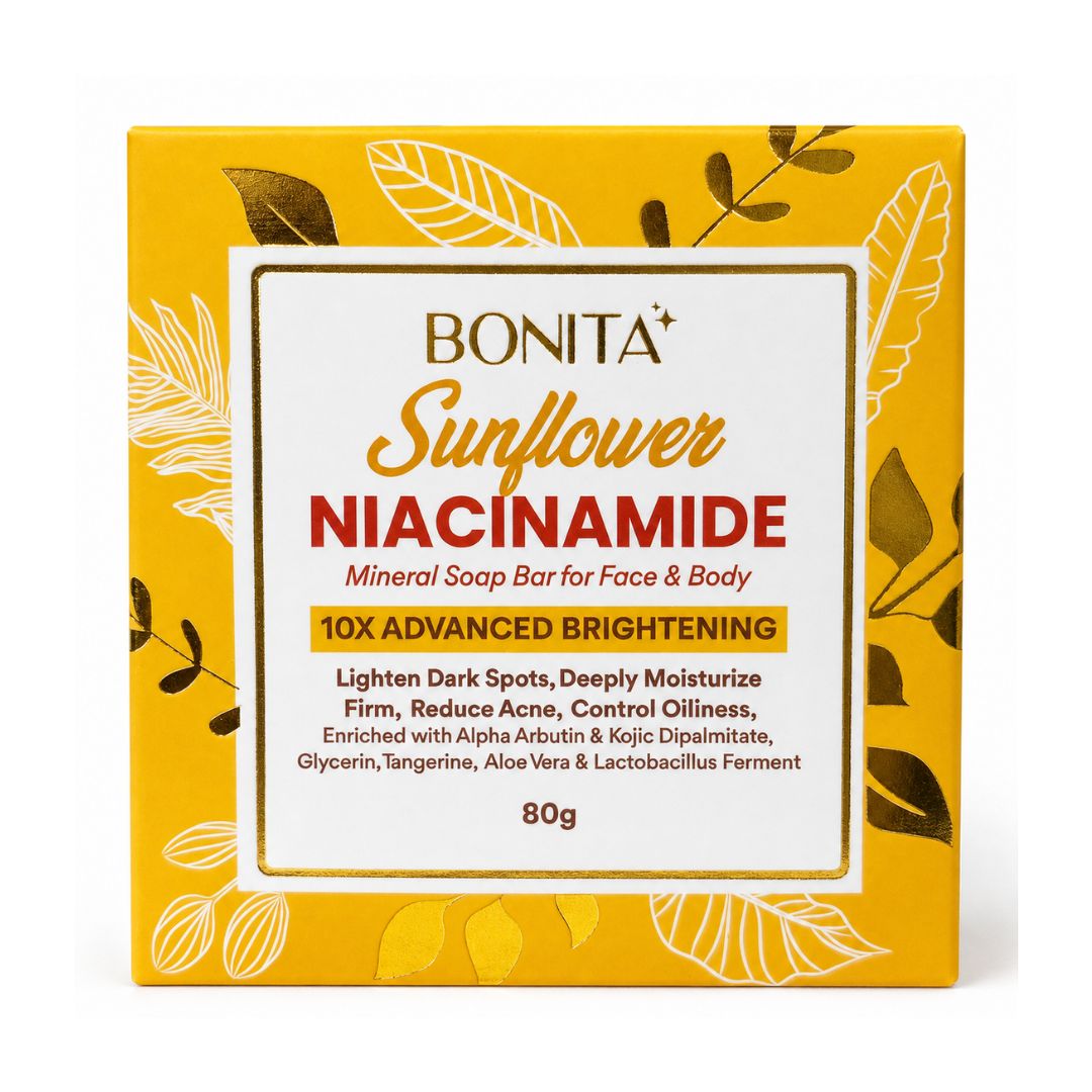 Bonita Sunflower Niacinamide Face & Body Mineral Soap Bar 80g with niacinamide for daily skin care