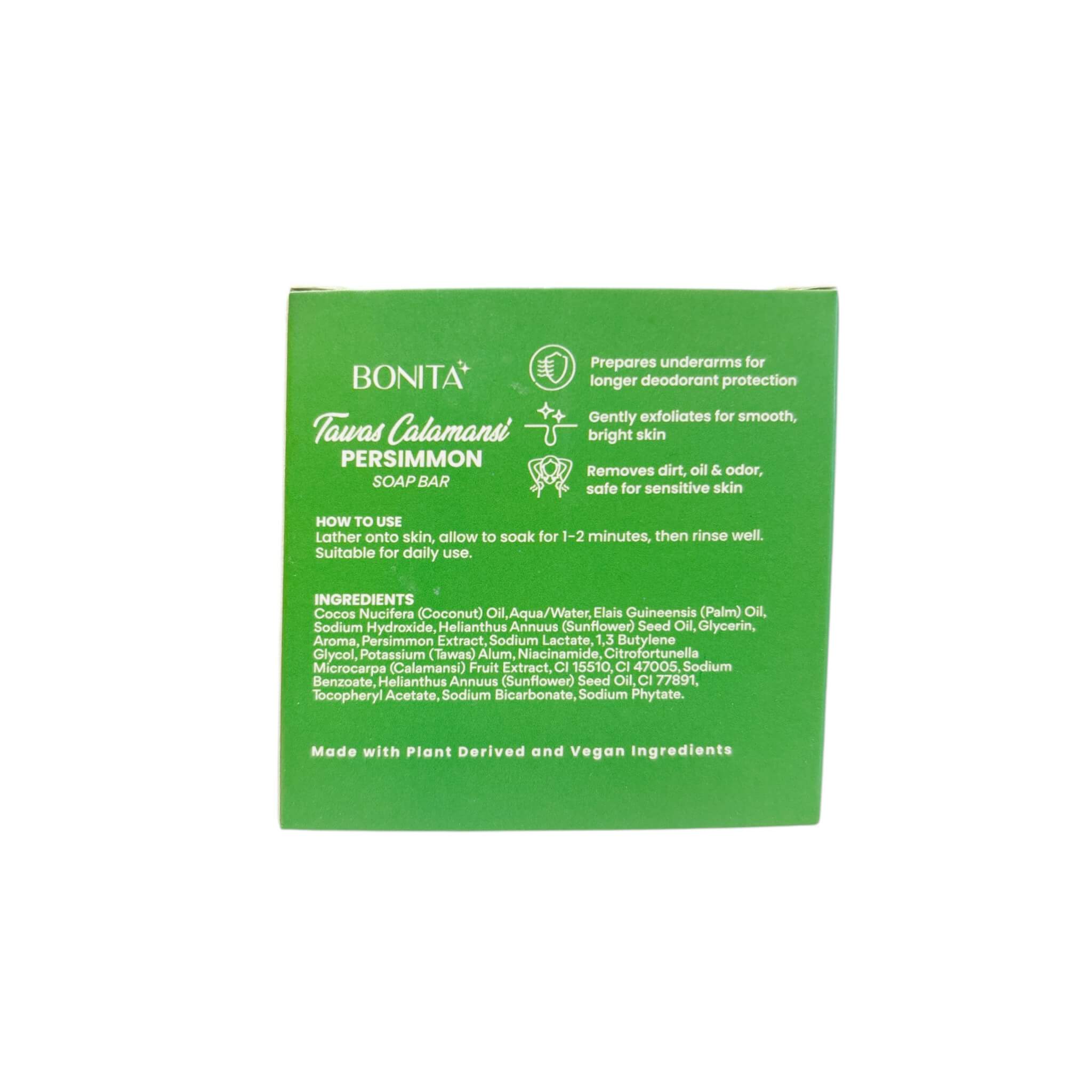 Bonita Tawas Calamansi Persimmon Soap Bar for face and body helping maintain smooth skin feel