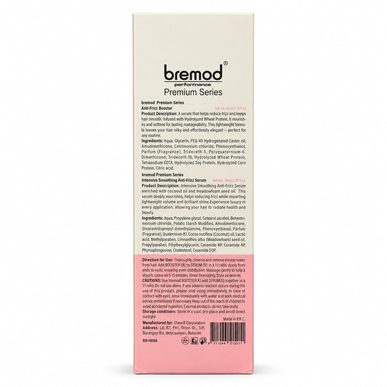 Bremod Performance Anti-Frizz Booster & Serum provides conditioning care for silky-soft strands and improved hair texture.