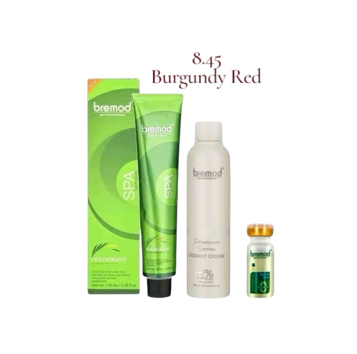 Bremod Performance Burgundy Red 8.45 Hair Color 6% delivers professional-quality coloring results.