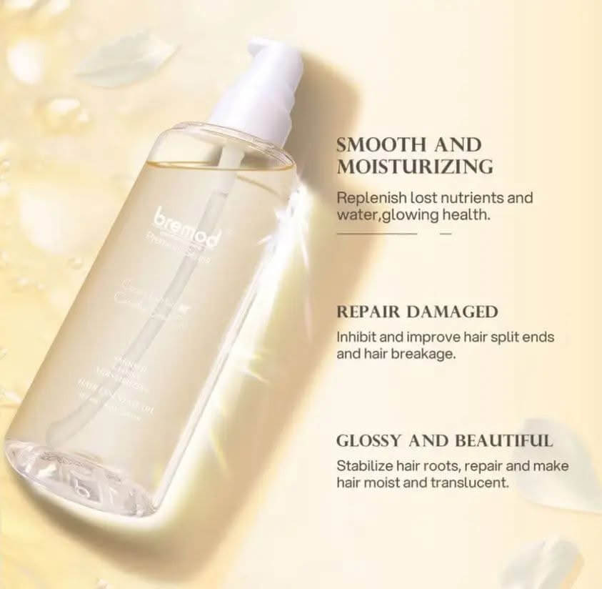 Bremod Performance Premium Series Hair Essential Oil – Cocoa Butter & Camellia Seed Oil – Smooth, Glossy & Moisturizing Leave-In Hair Oil for Dry, Frizzy & Damaged Hair – 3.8 fl oz