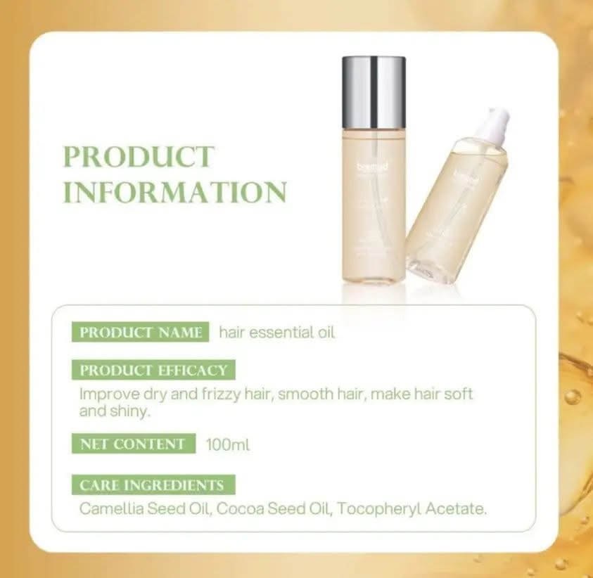 Bremod Performance Premium Series Hair Essential Oil – Cocoa Butter & Camellia Seed Oil – Smooth, Glossy & Moisturizing Leave-In Hair Oil for Dry, Frizzy & Damaged Hair – 3.8 fl oz