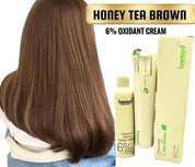 Bremod Premium Honey Tea Brown Hair Color Set with 6% developer