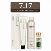 Bremod Premium Series 7.17 Cold Brown cocoa butter hair color with smoky ash brown salon-inspired finish