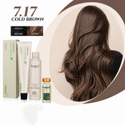 Bremod Premium Series 7.17 Cold Brown professional cool-tone hair dye with glossy brown shine and smooth appearance