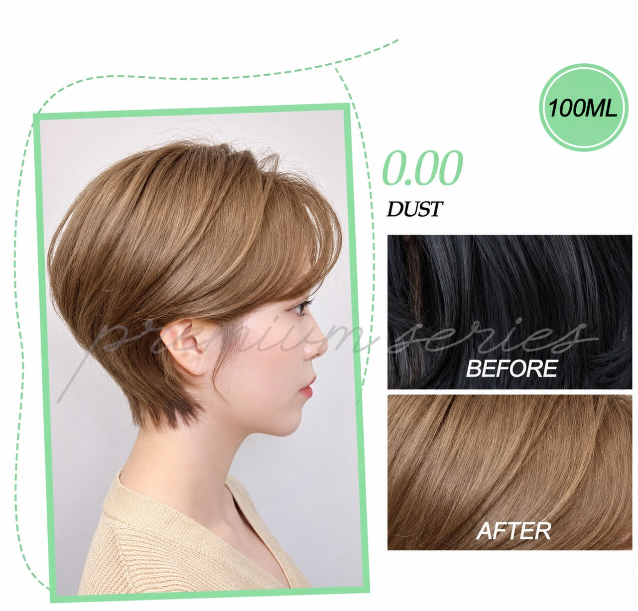 Bremod Premium Series DUST Hair Color 3-Piece Set featuring a cream-based formula for smooth hair color application.