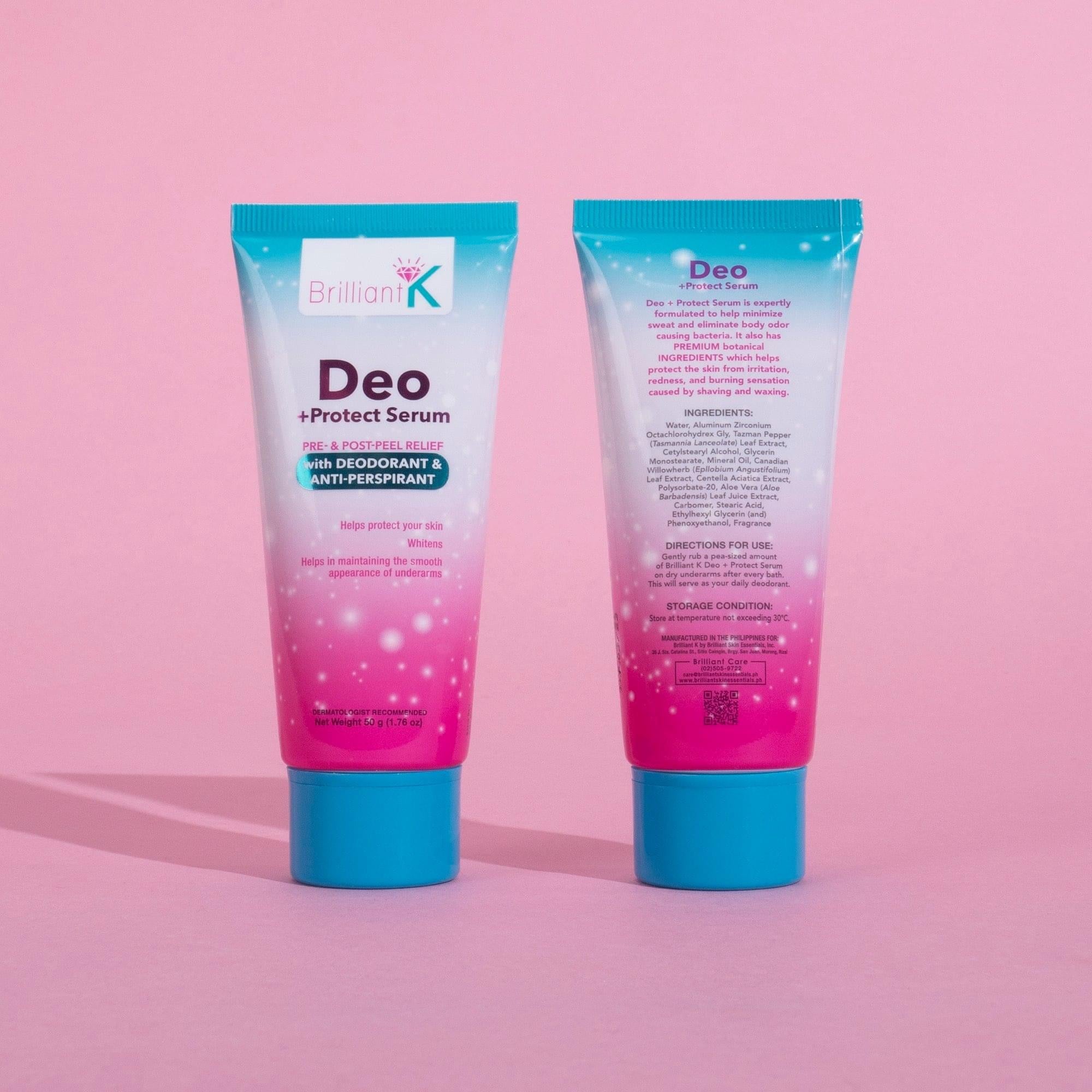 Brilliant Skin Essentials K Deo Protect Serum, a 50g lightweight deodorant with anti-perspirant benefits.