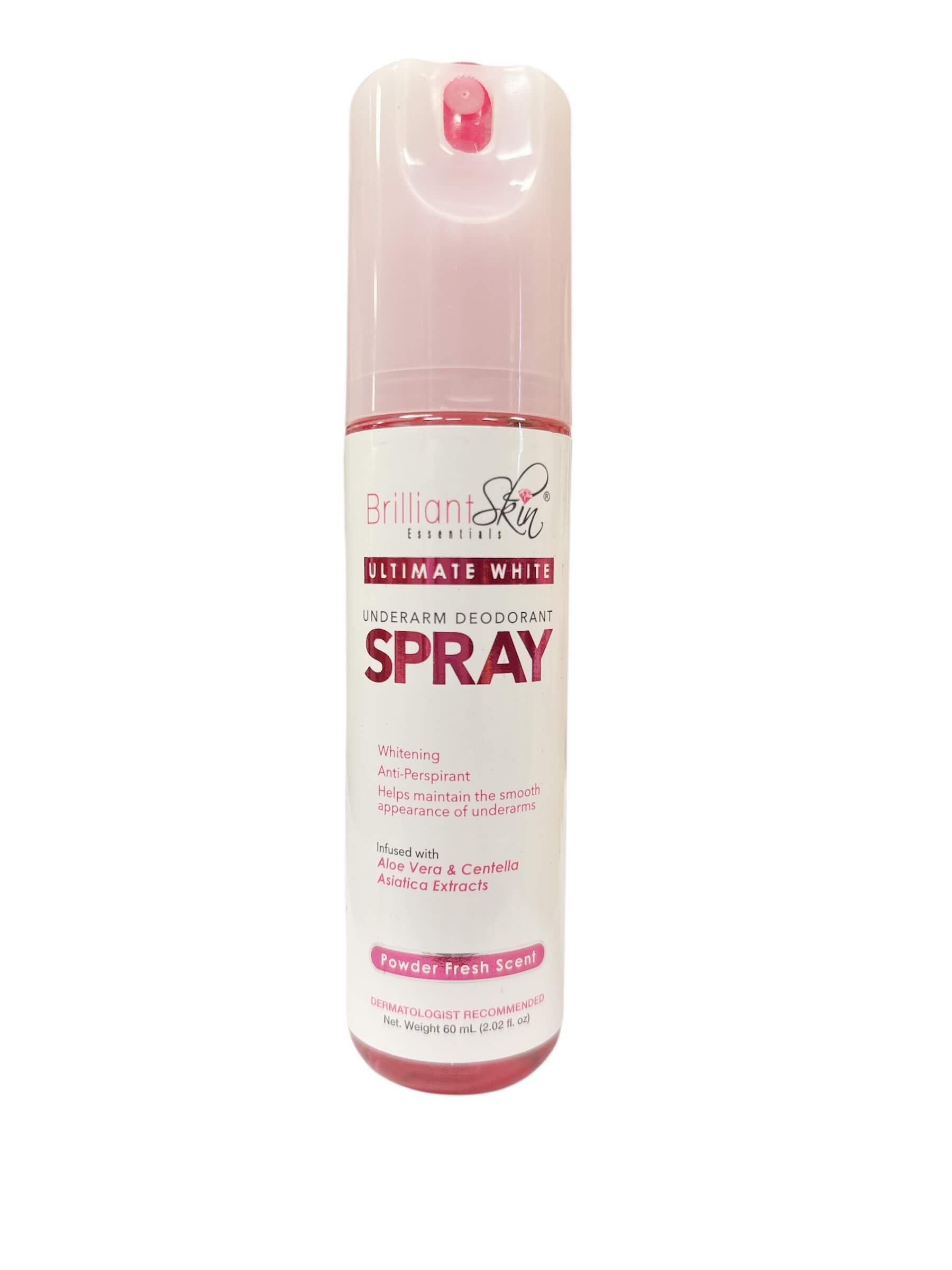 Brilliant Skin Ultimate Underarm Deodorant Spray – Fresh Powder Scent, Helps Reduce Sweat & Body Odor - 60ml