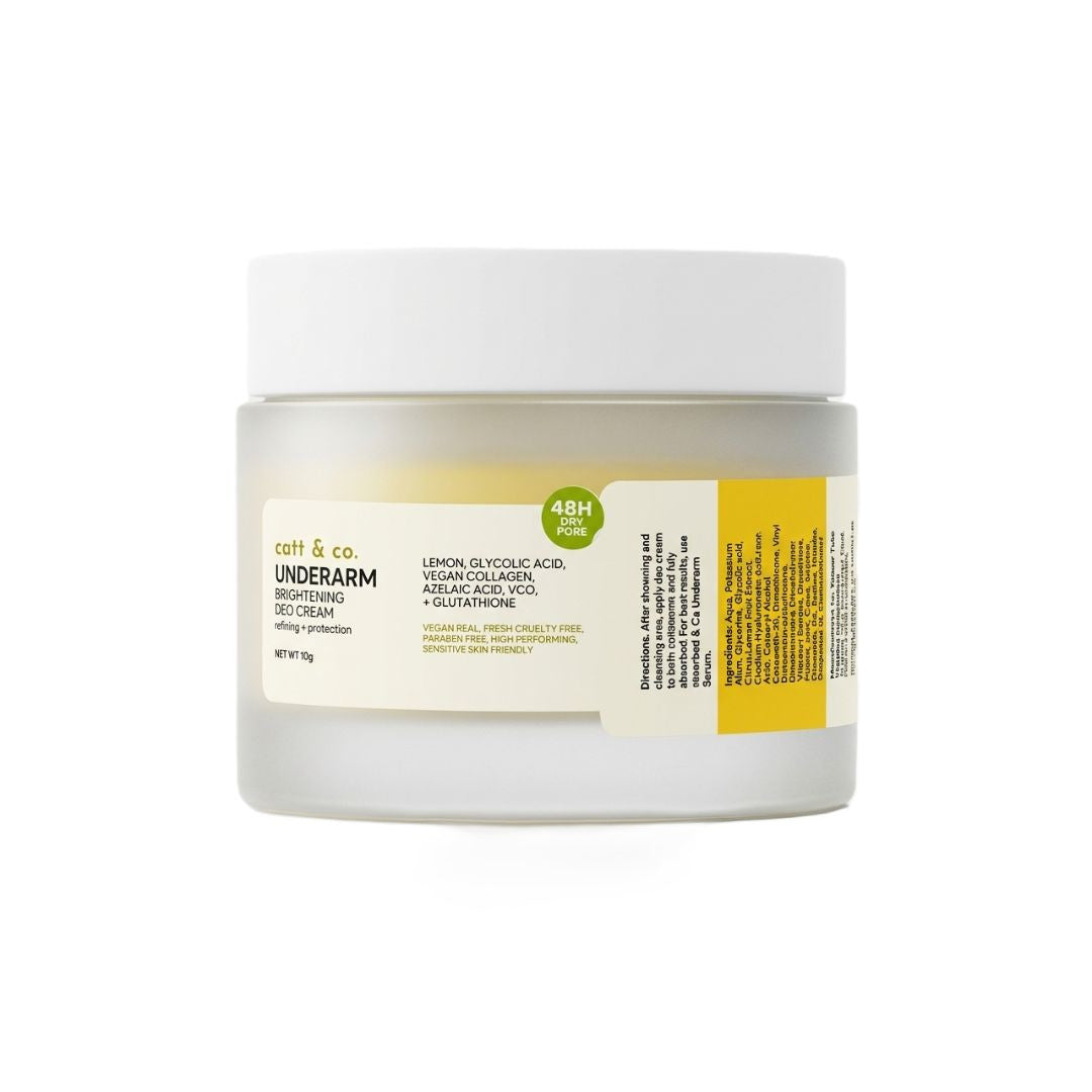 Catt & Co. Underarm Brightening Deo Cream 30g — 48H Odor Control Deodorant Cream with Glutathione, Glycolic & Azelaic Acid | Smooth, Fresh & Even‑Looking Underarm Care