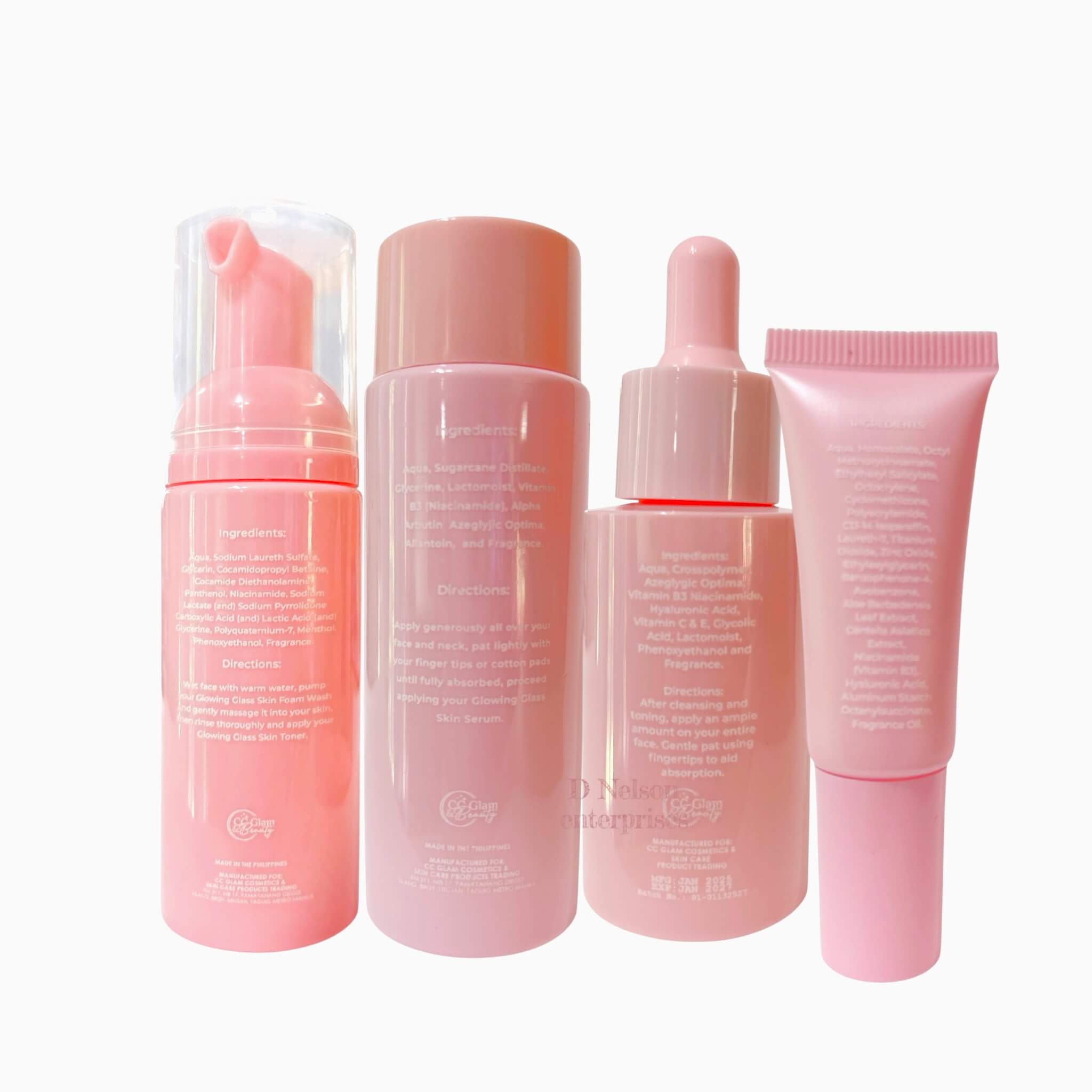CC GLAM & BEAUTY GLOWING GLASS SKIN SET four-step system for a healthy glow