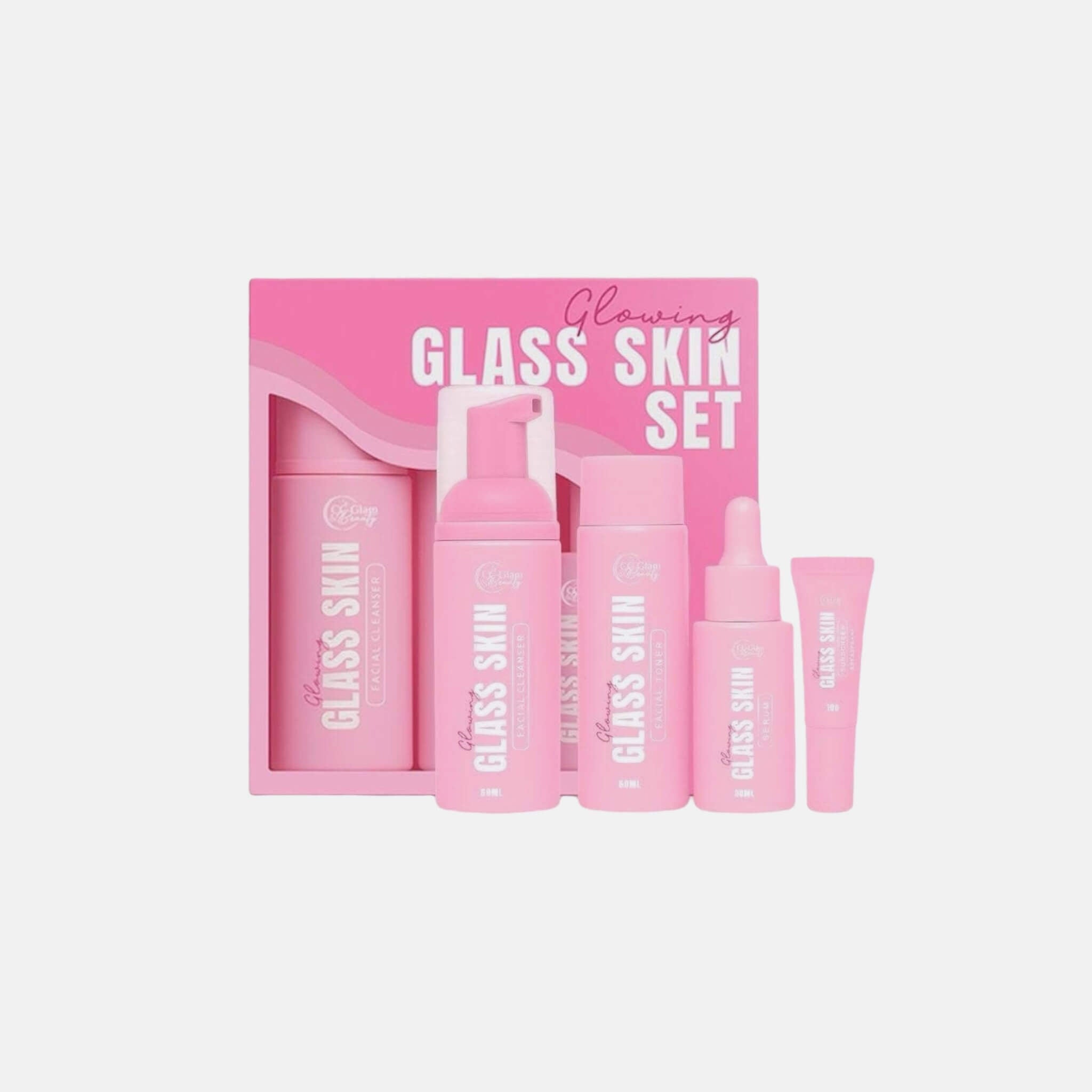 CC GLAM & BEAUTY GLOWING GLASS SKIN SET hydrating skincare routine for everyday use