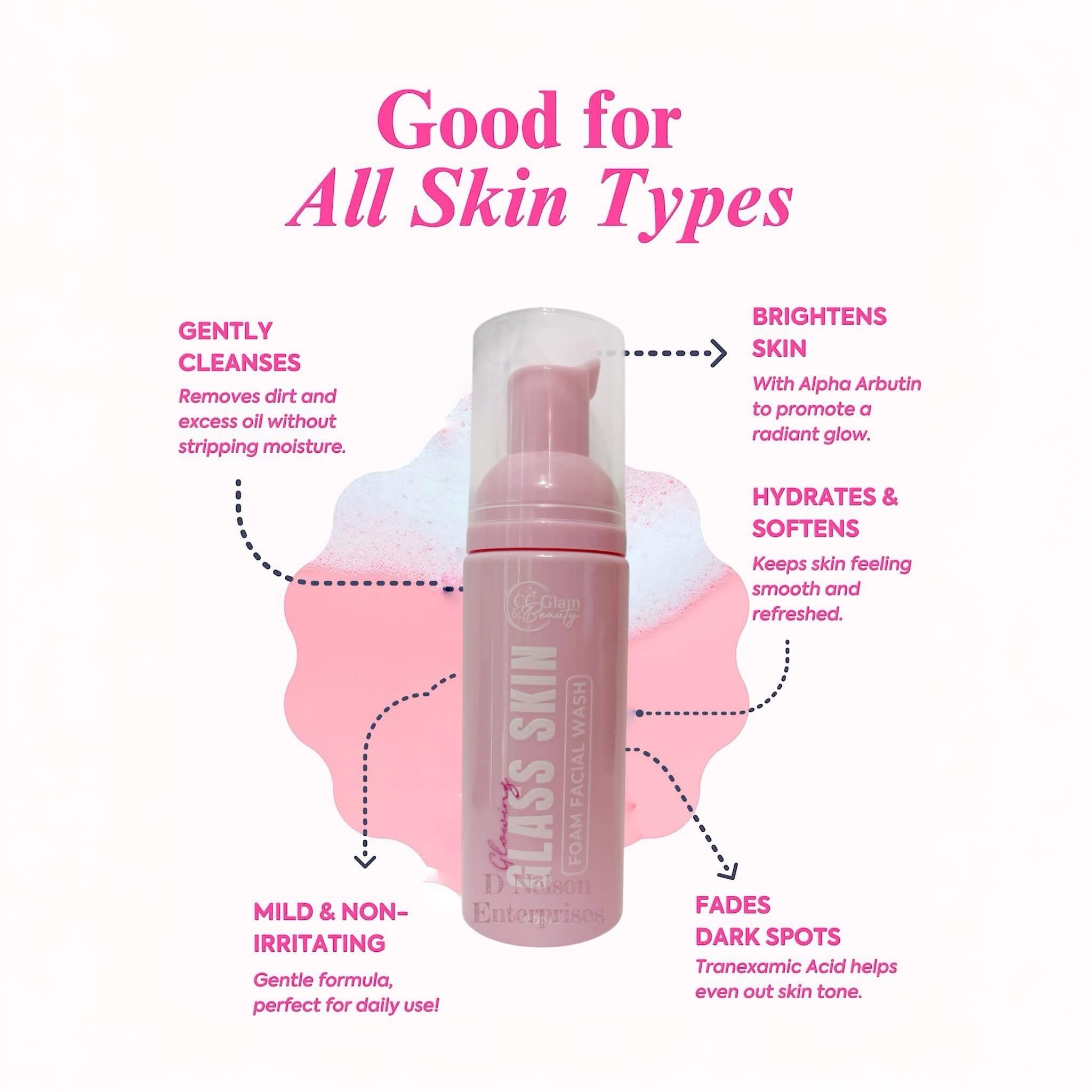 CC GLAM & BEAUTY GLOWING GLASS SKIN SET lightweight serum for glowing complexion