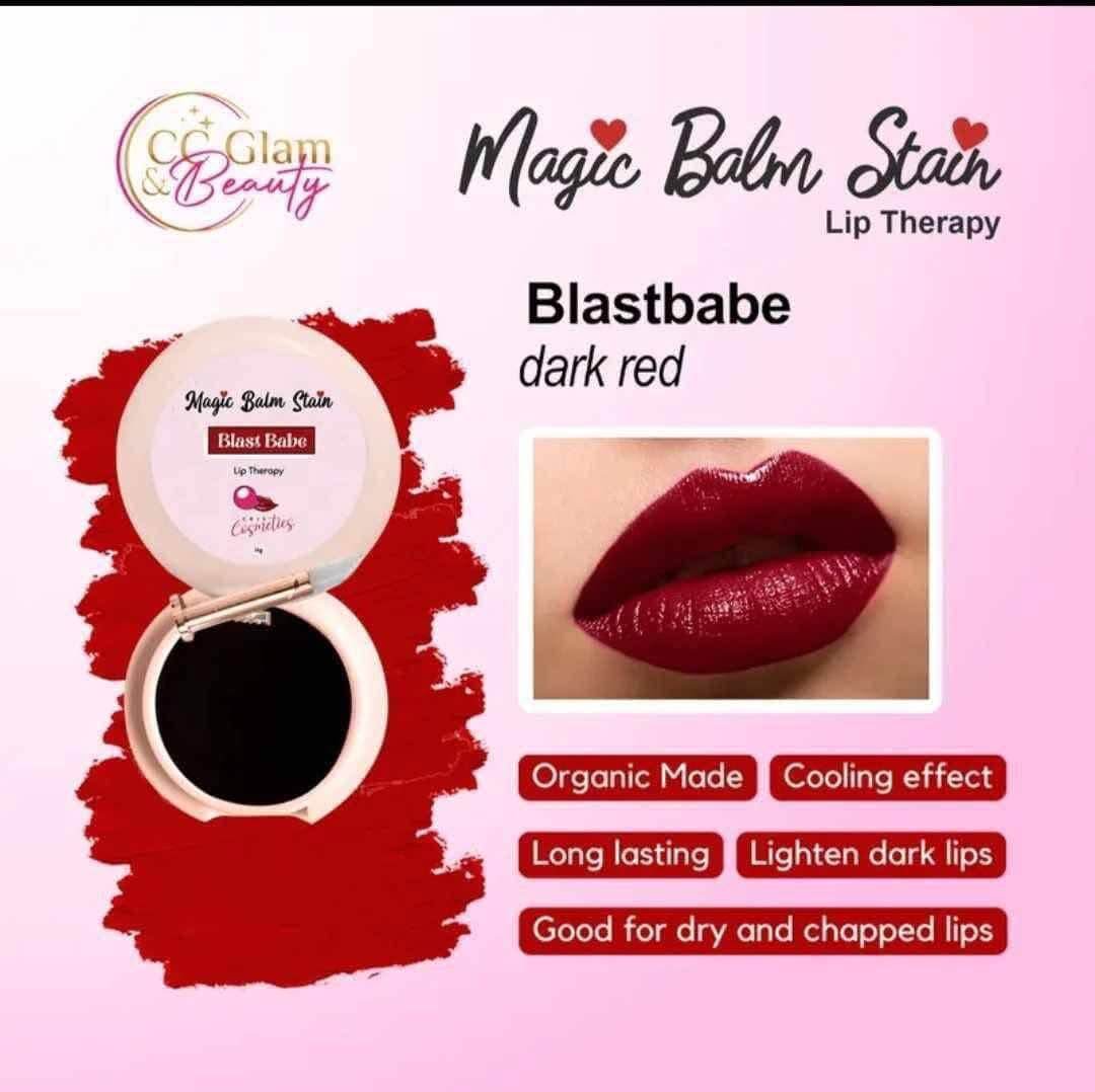 CC Glam & Beauty lip stain magic balm for daily lip care 10g - Blastbabe Dark Red

