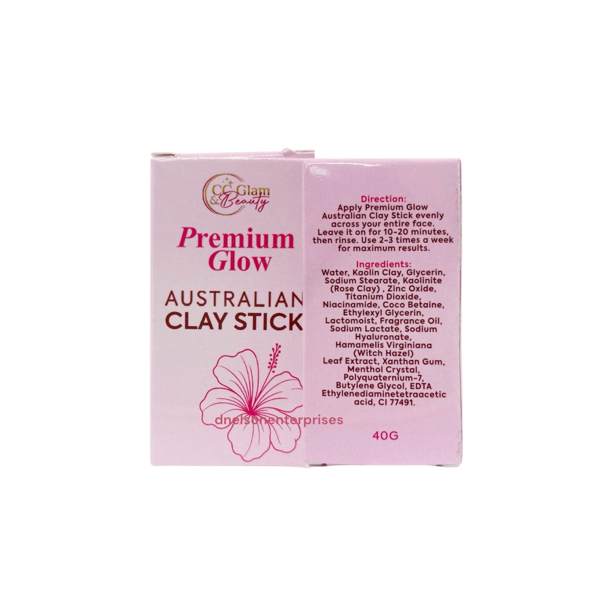 CC GLAM & Beauty Premium Glow Australian Clay Stick - 40g as a convenient clay mask stick

