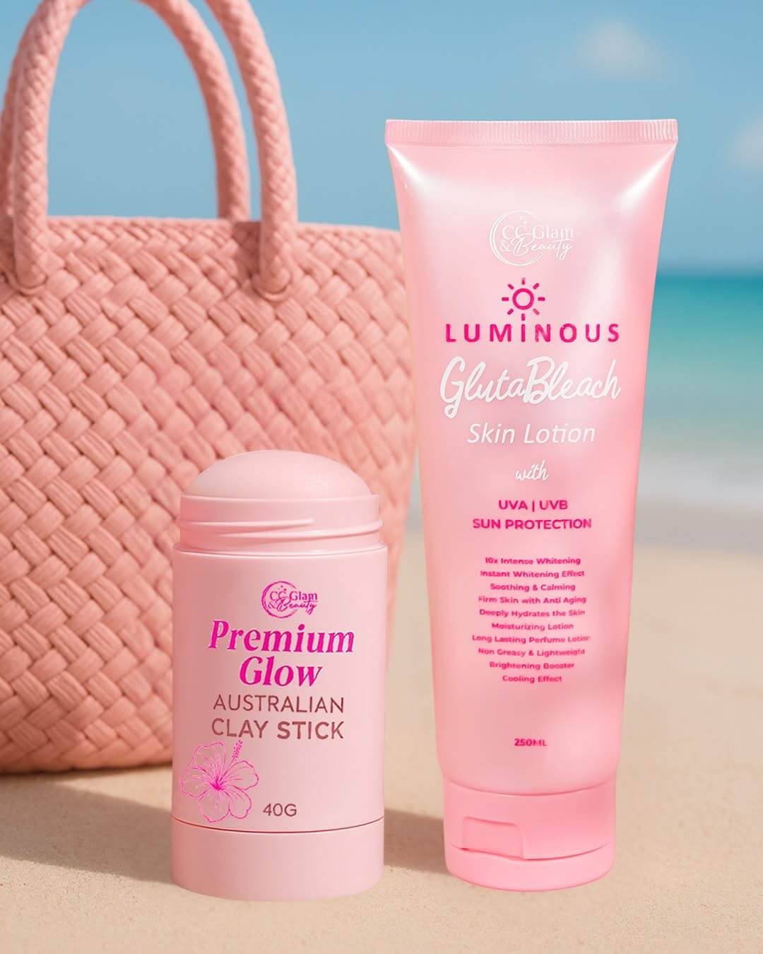 CC GLAM & Beauty Premium Glow Australian Clay Stick - 40g with glow-enhancing Australian clay

