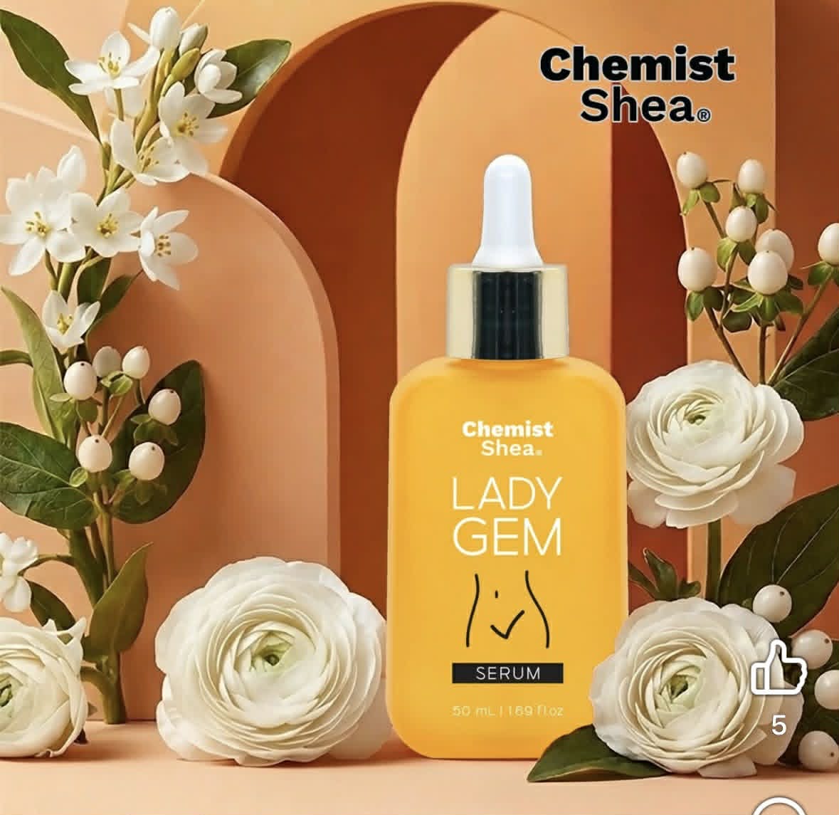 Chemist Shea Lady Gem Serum 50mL pH-balanced serum formula for delicate external skin care