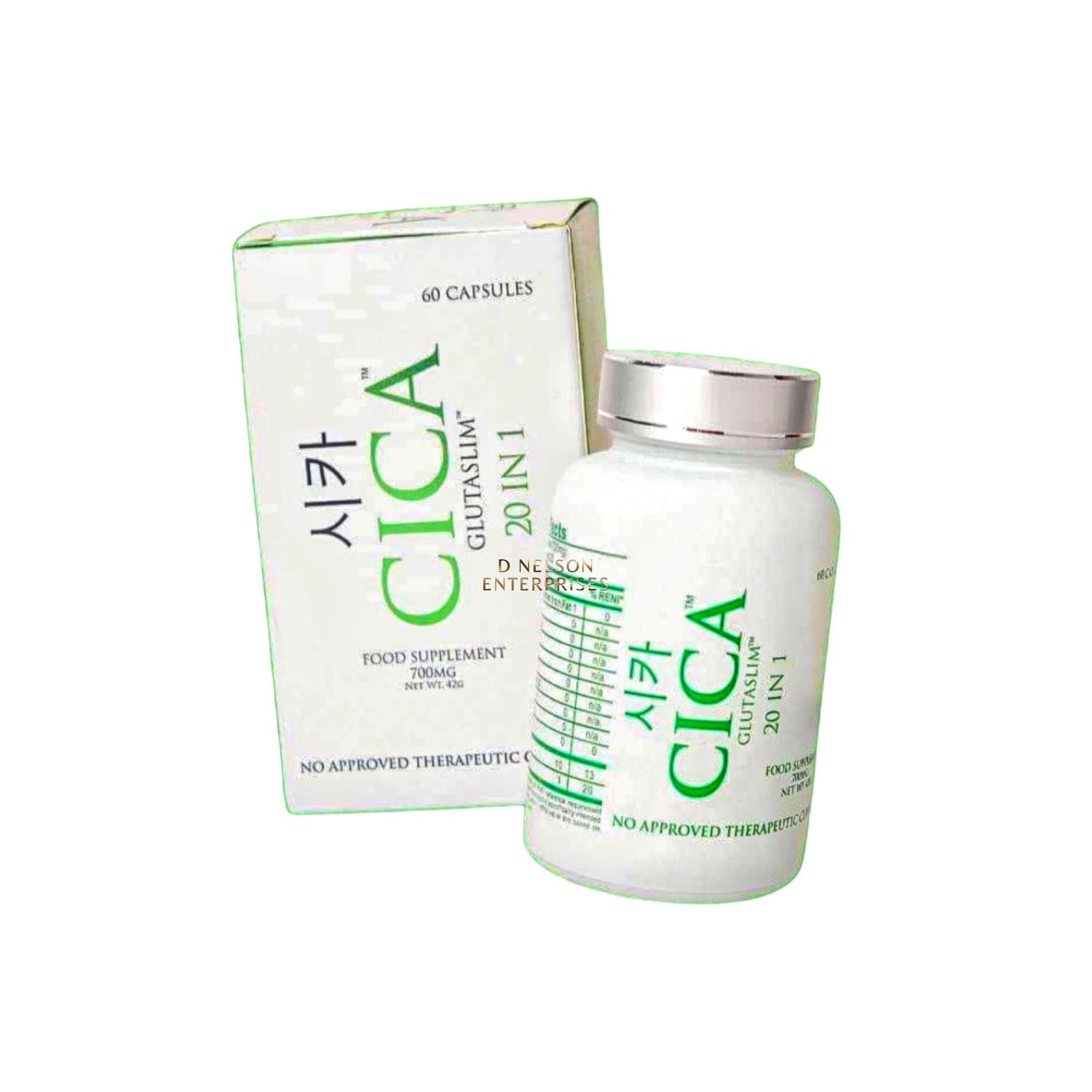 CICA GlutaSlim 20 in 1 Food Supplement, 60 Capsules