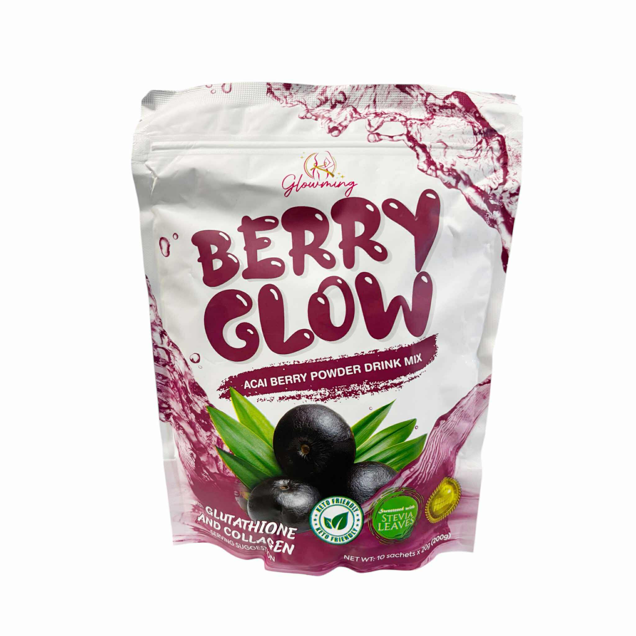 Cris Cosmetics Glowming Berry Glow Acai Berry Juice, 10 Sachets x 20g
