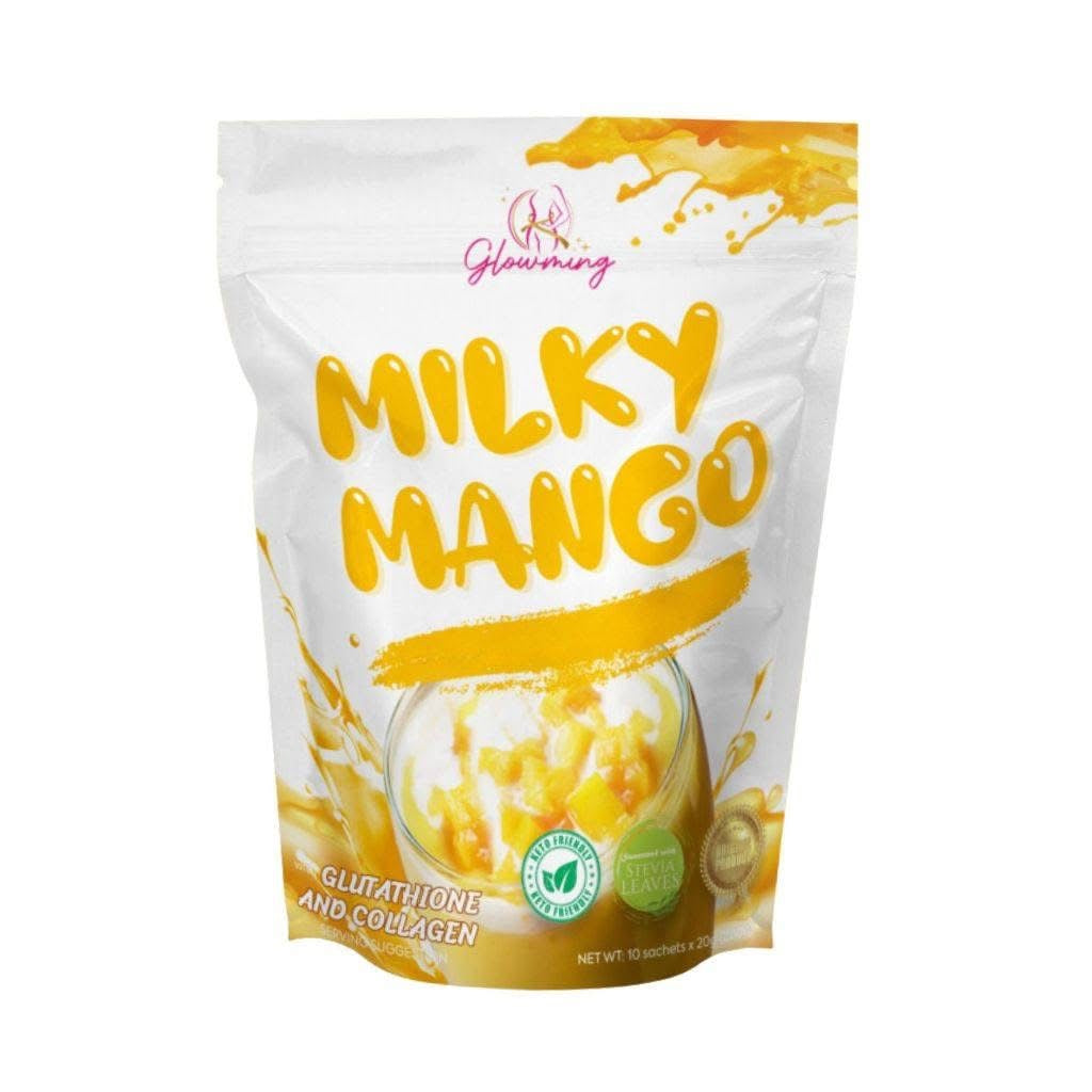 Cris Cosmetics Milky Mango Glutathione and Collagen Drink - 10 Sachets for Skin Hydration & Elasticity