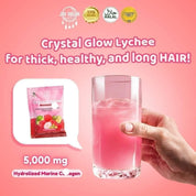 Crystal Glow Lychee Collagen Drink 10 Sachet - New & Improved Formula