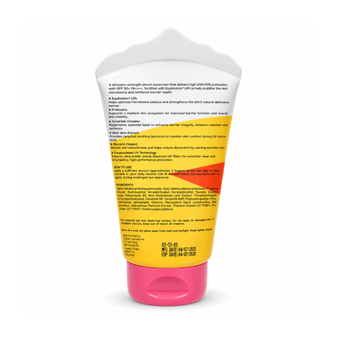 CVSPER Vegan Greek Yoghurt Microbiome Defense Serum Sunscreen featuring a lightweight formula suitable for daily skincare routines.