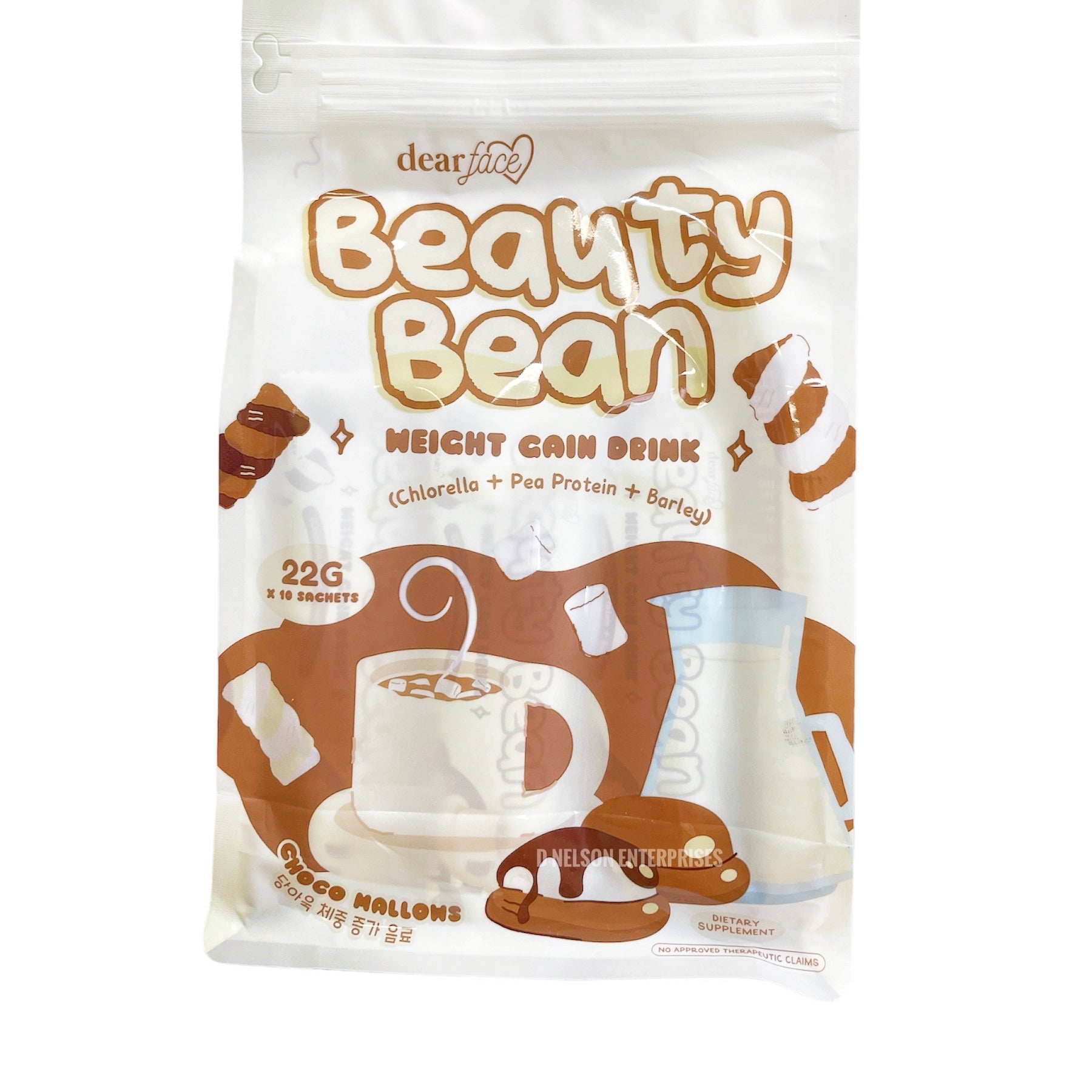 Dear Face Beauty Bean CHOCO MALLOWS Weight Gain Drink 10 Sachets X 22g