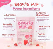 Dear Face Beauty Milk Premium Japanese Strawberry Glutathione Drink,  Sachets