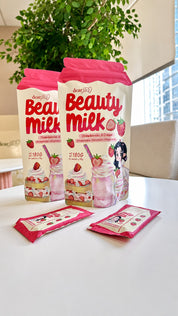 Dear Face Beauty Strawberries and Cream Collagen Drink in convenient portions for an easy everyday beverage routine.