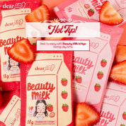 Dear Face Beauty Strawberries and Cream Collagen Drink featuring ashwagandha, glutathione, and collagen.