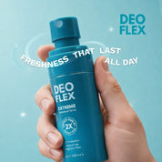 Deoflex Extreme Deodorant Spray features a quick-dry formula with a clean non-sticky finish