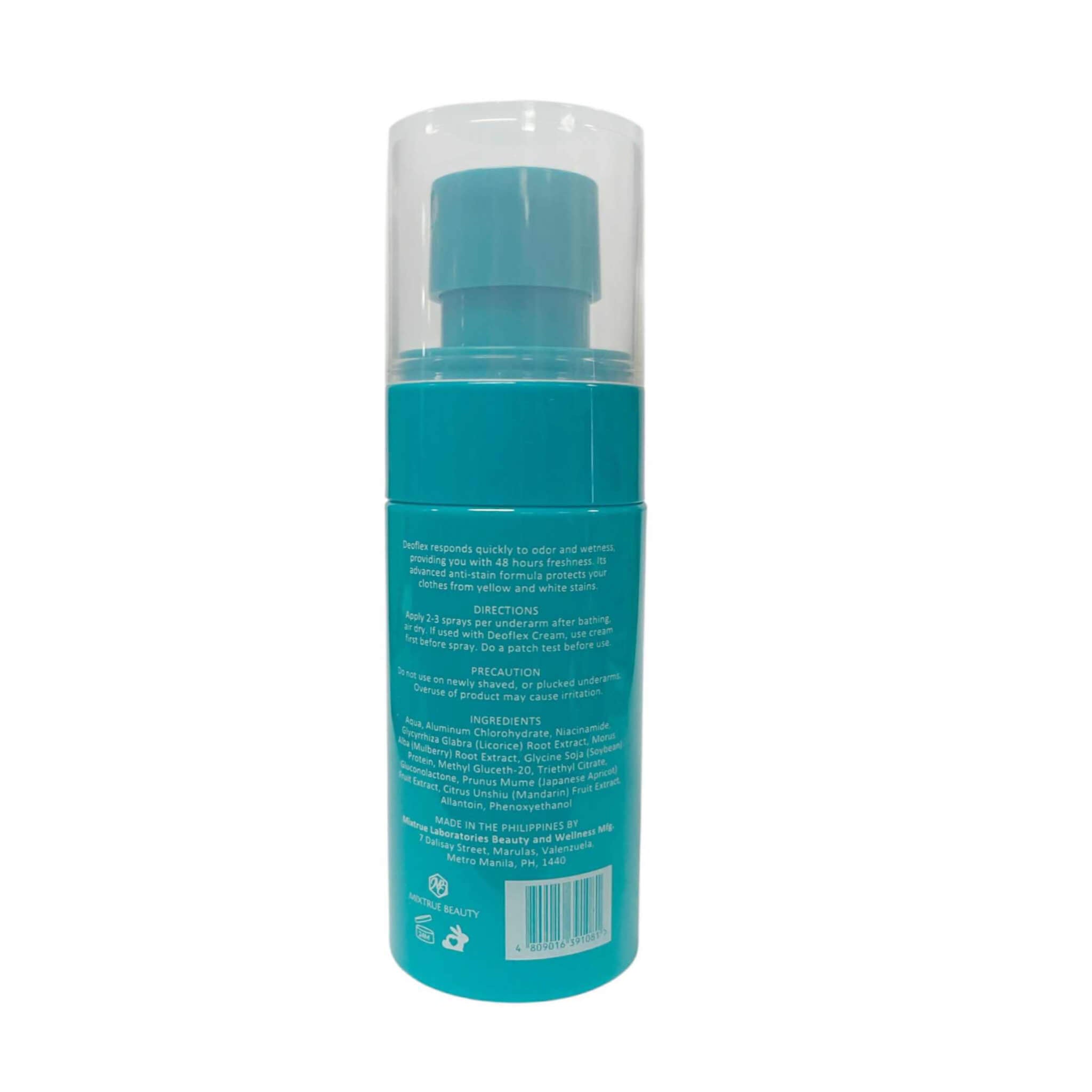 Deoflex Ultra Light Deodorant Spray 48H 60ml delivers up to 48 hours of odor protection