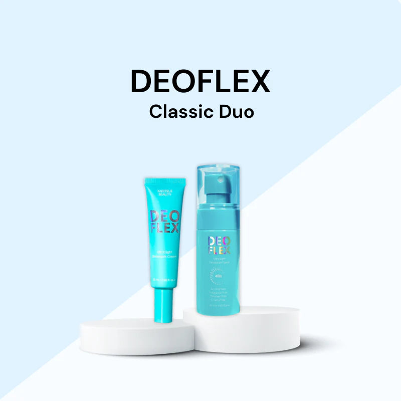 Applying Deoflex Underarm Cream by Mixtrue Beauty to clean underarms for soft, nourished skin.