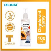 2 Bottles Deonat Mineral Deodorant PAPAYA Underarm Spra