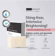 DERMO REPUBLIQ Glutathione + Vitamin C + Tranexamic Acid Body Bar Soap providing gentle cleansing for all skin types.