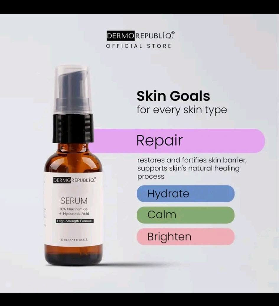 Dermo Republiq Serum 10% Niacinamide + HA helps balance skin tone appearance