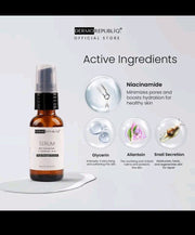 Dermo Republiq Serum 10% Niacinamide + HA gently refines the look of pores